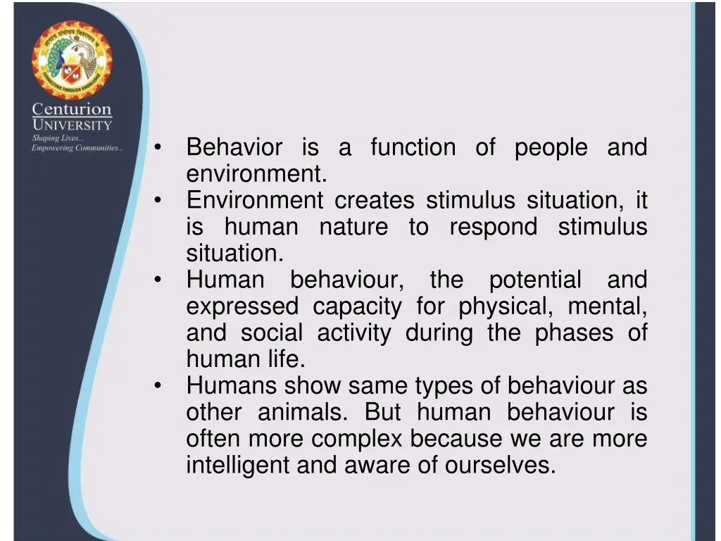 behavior is a function of people and environment