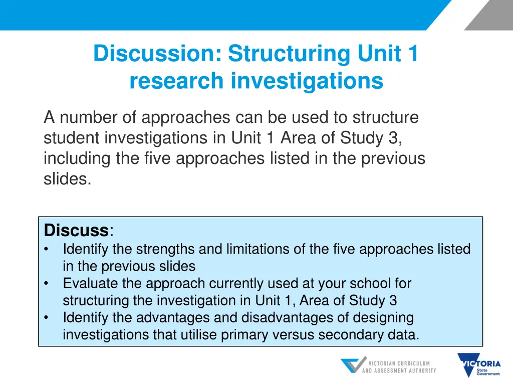 discussion structuring unit 1 research