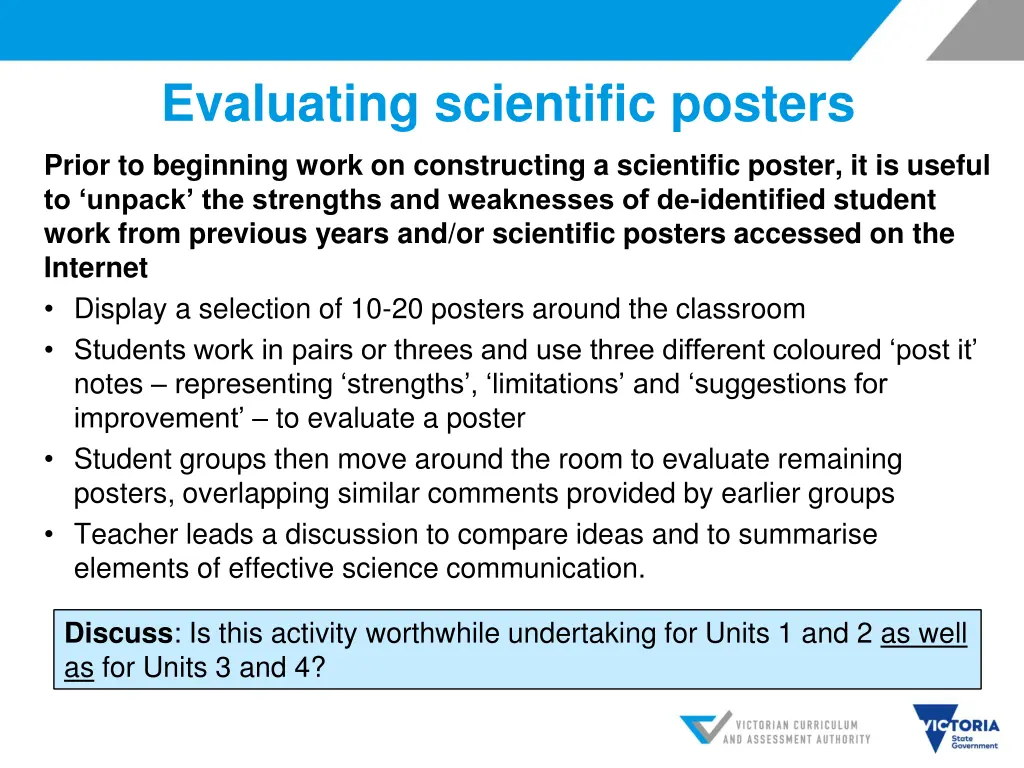 evaluating scientific posters