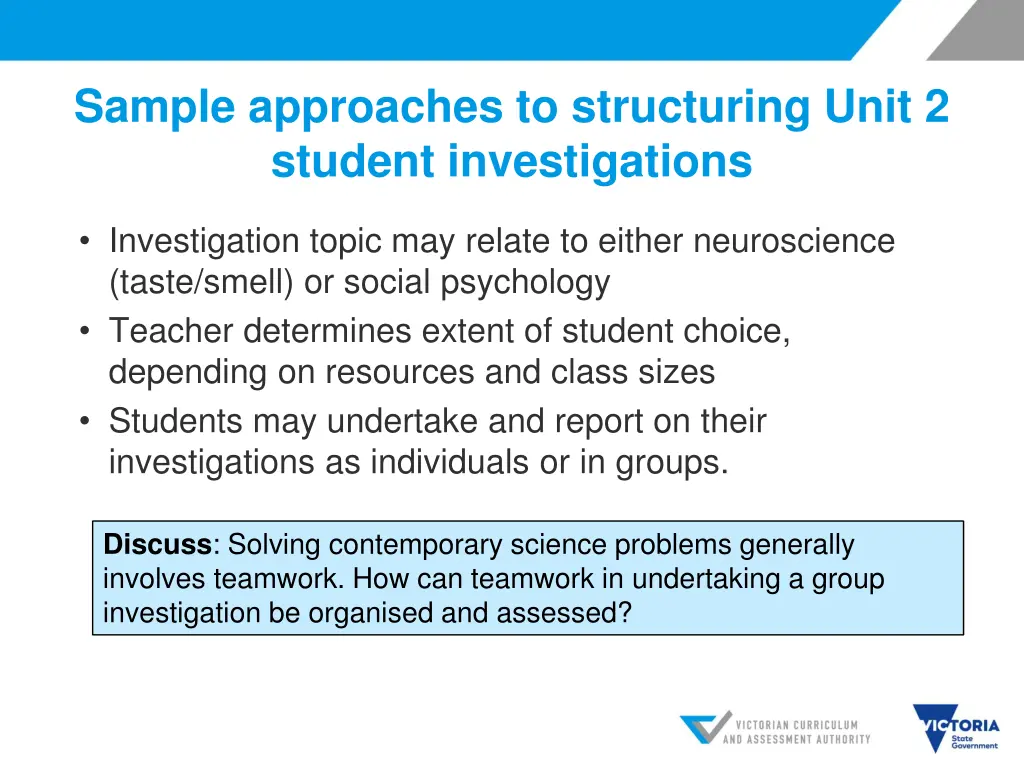 sample approaches to structuring unit 2 student