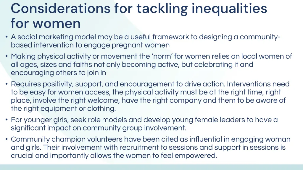 considerations for tackling inequalities 10