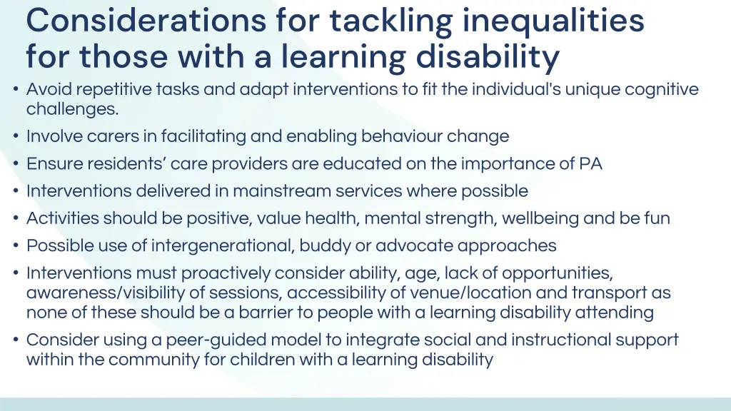 considerations for tackling inequalities 2