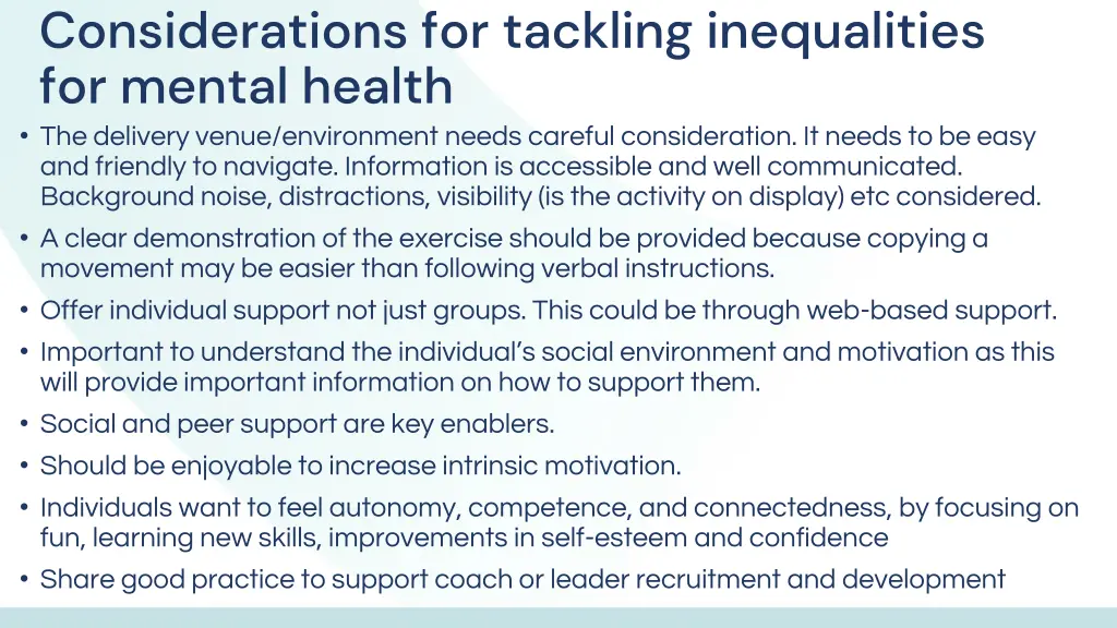 considerations for tackling inequalities 4