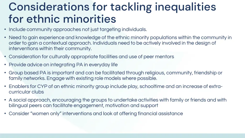 considerations for tackling inequalities 5