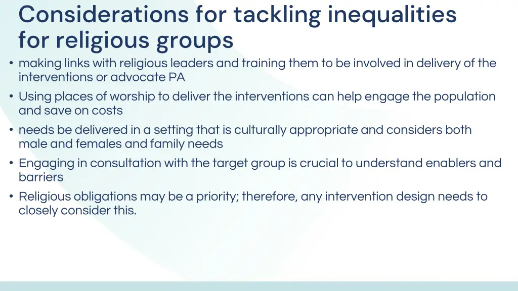 considerations for tackling inequalities 6