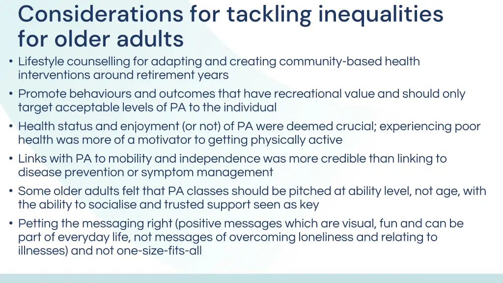 considerations for tackling inequalities 7