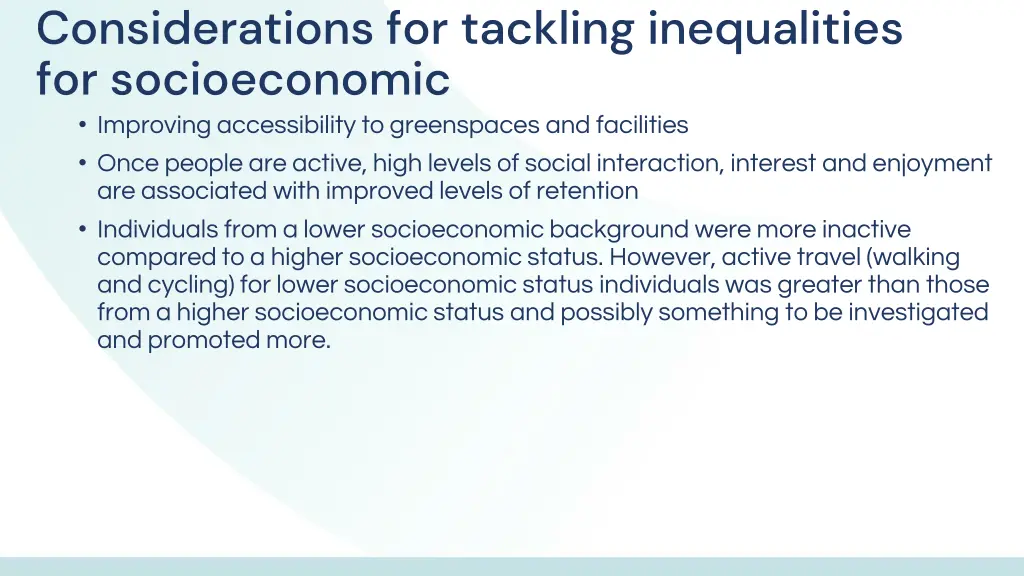 considerations for tackling inequalities 9