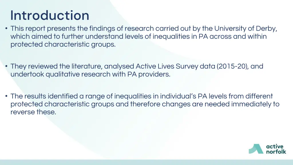 introduction this report presents the findings