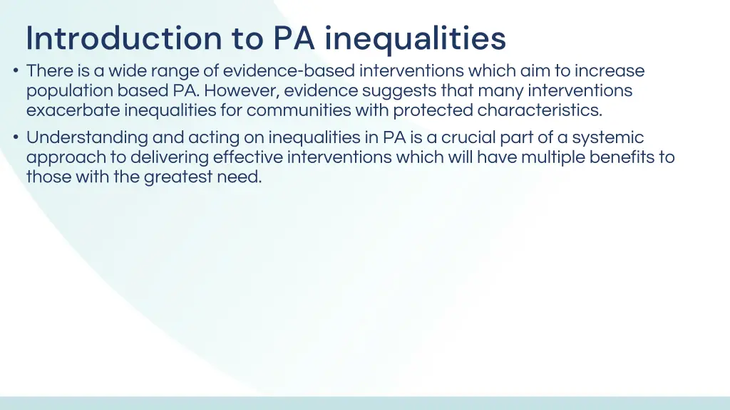 introduction to pa inequalities there is a wide