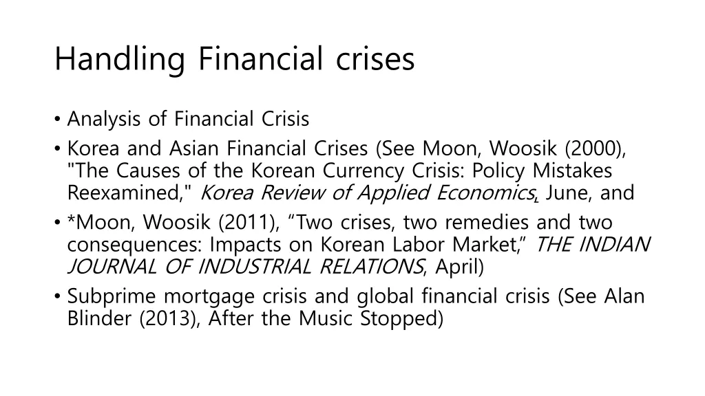 handling financial crises