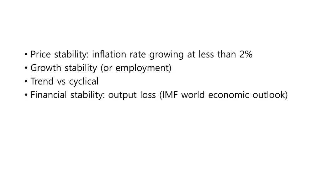 price stability inflation rate growing at less