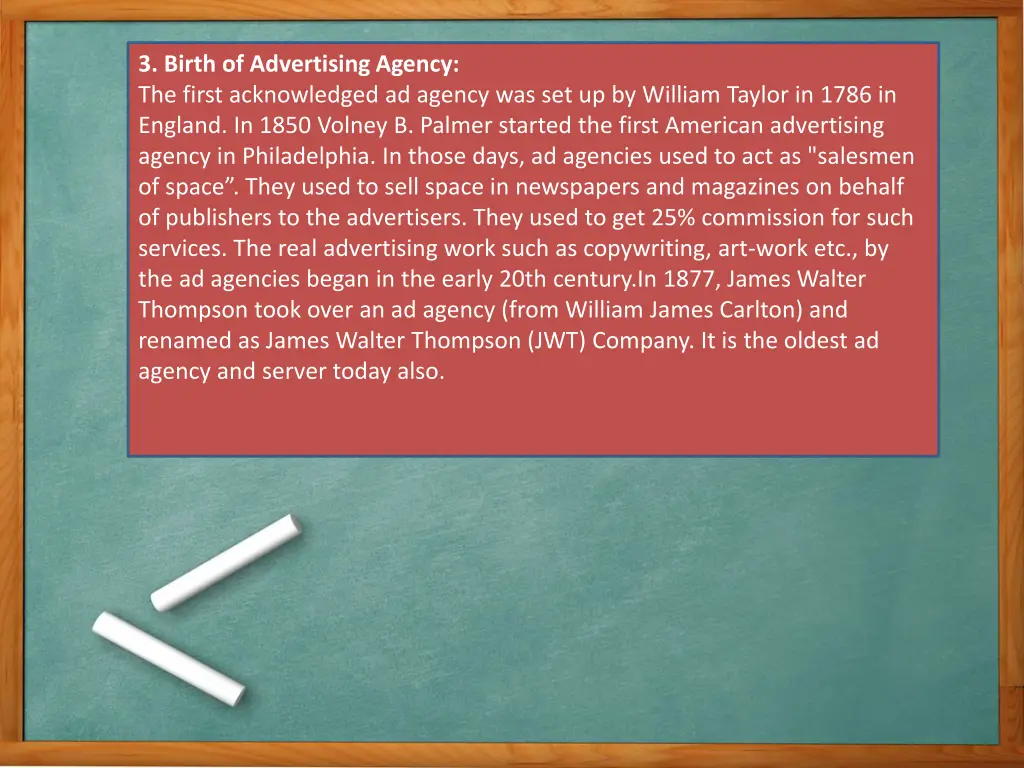 3 birth of advertising agency the first