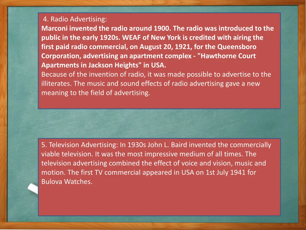 4 radio advertising marconi invented the radio