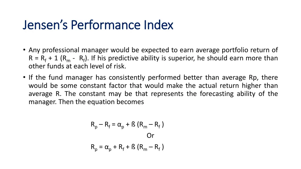 jensen s performance index jensen s performance 2