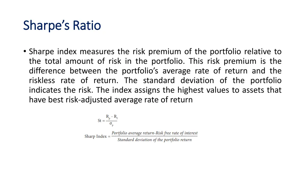 sharpe s ratio sharpe s ratio 1