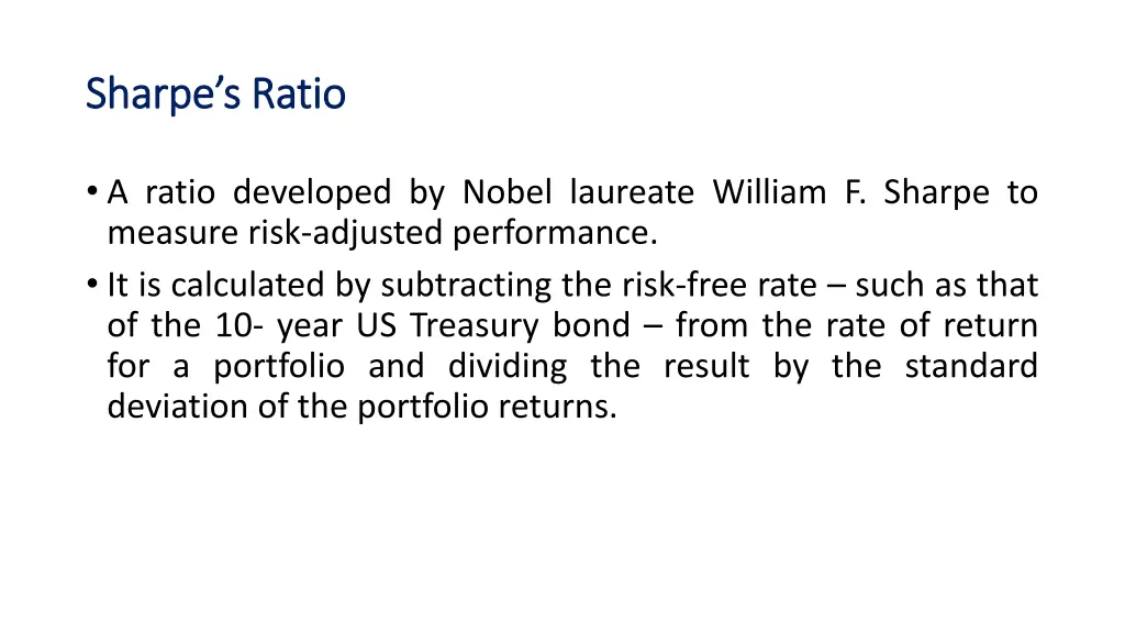 sharpe s ratio sharpe s ratio