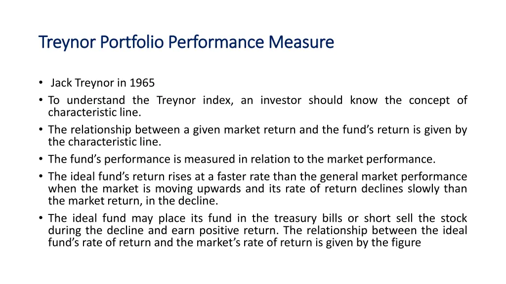 treynor treynor portfolio performance measure