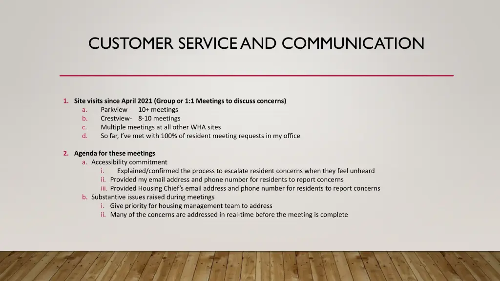 customer service and communication