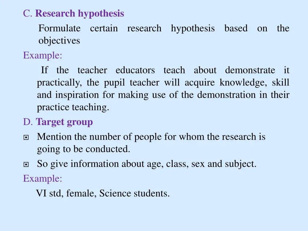 c research hypothesis formulate certain research