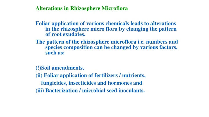 alterations in rhizosphere microflora