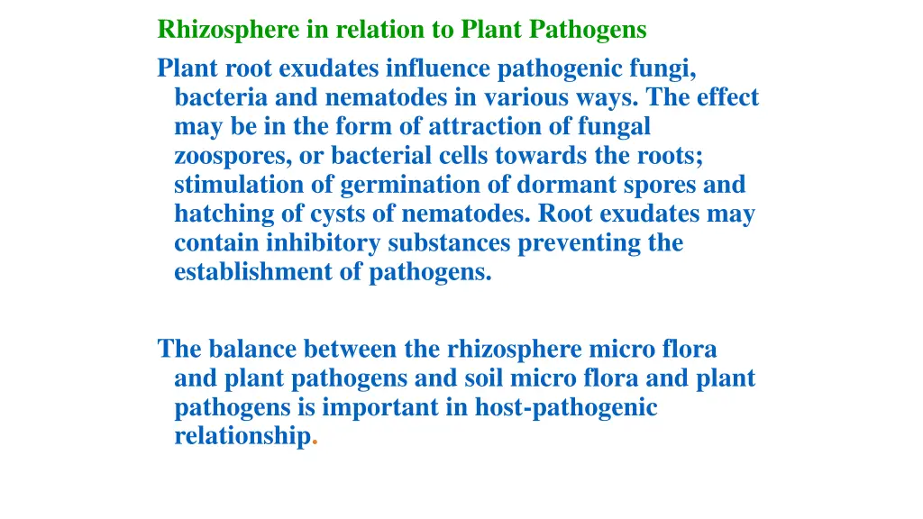 rhizosphere in relation to plant pathogens plant