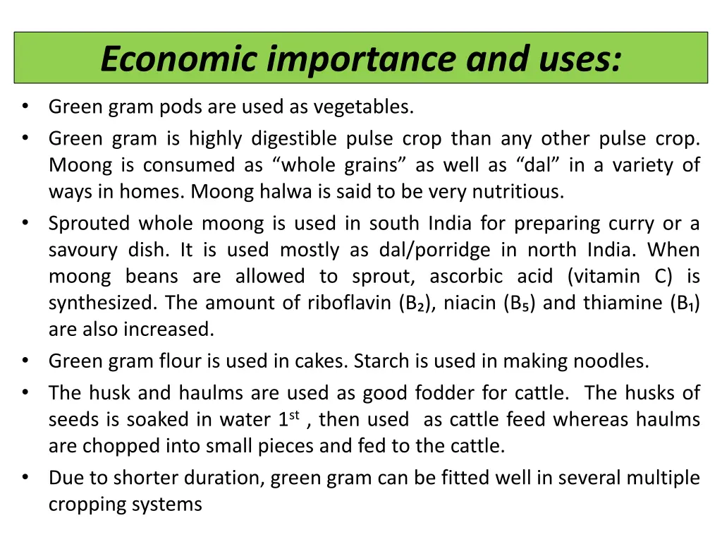 economic importance and uses