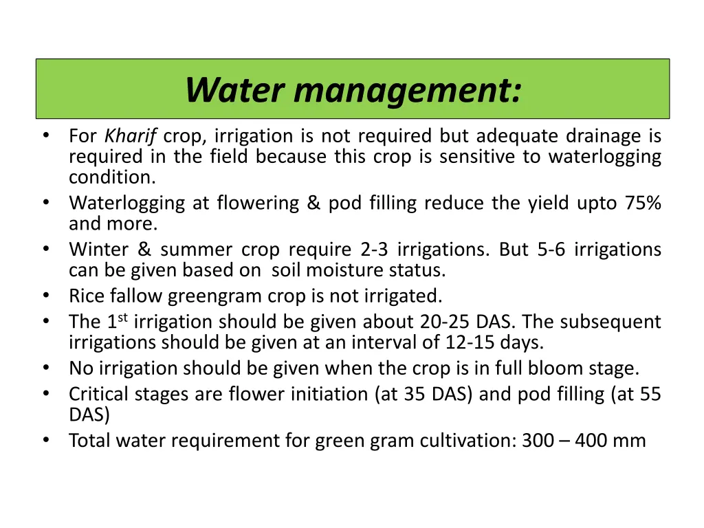 water management