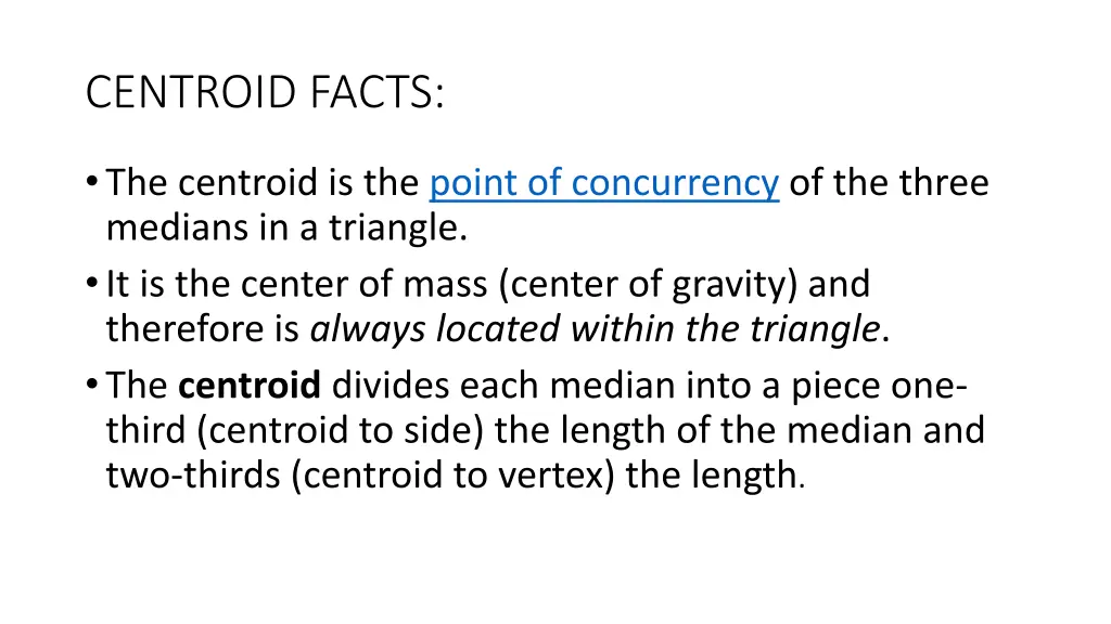 centroid facts