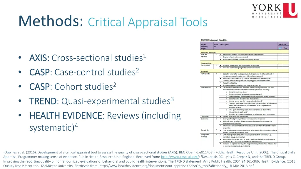 methods critical appraisal tools