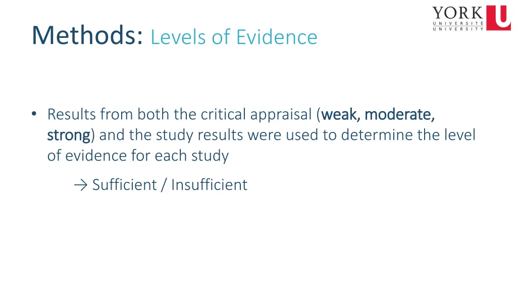 methods levels of evidence