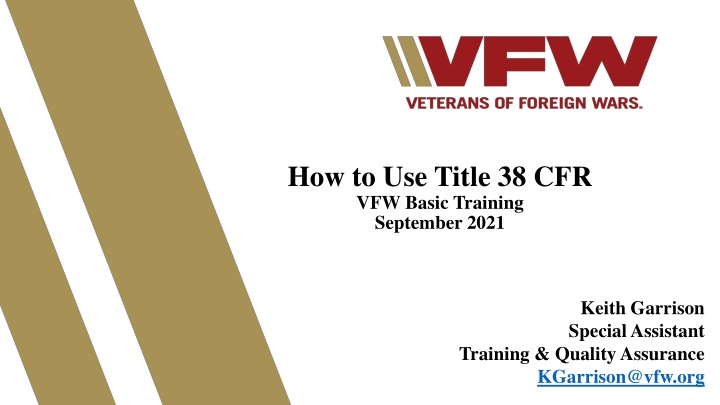 how to use title 38 cfr vfw basic training