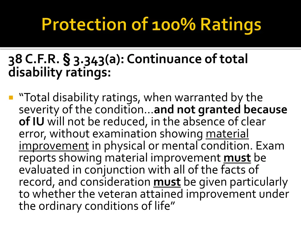 38 c f r 3 343 a continuance of total disability