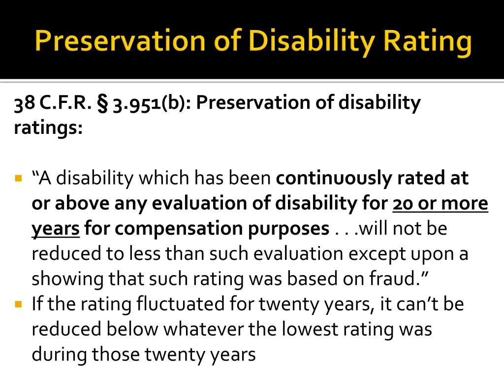 38 c f r 3 951 b preservation of disability