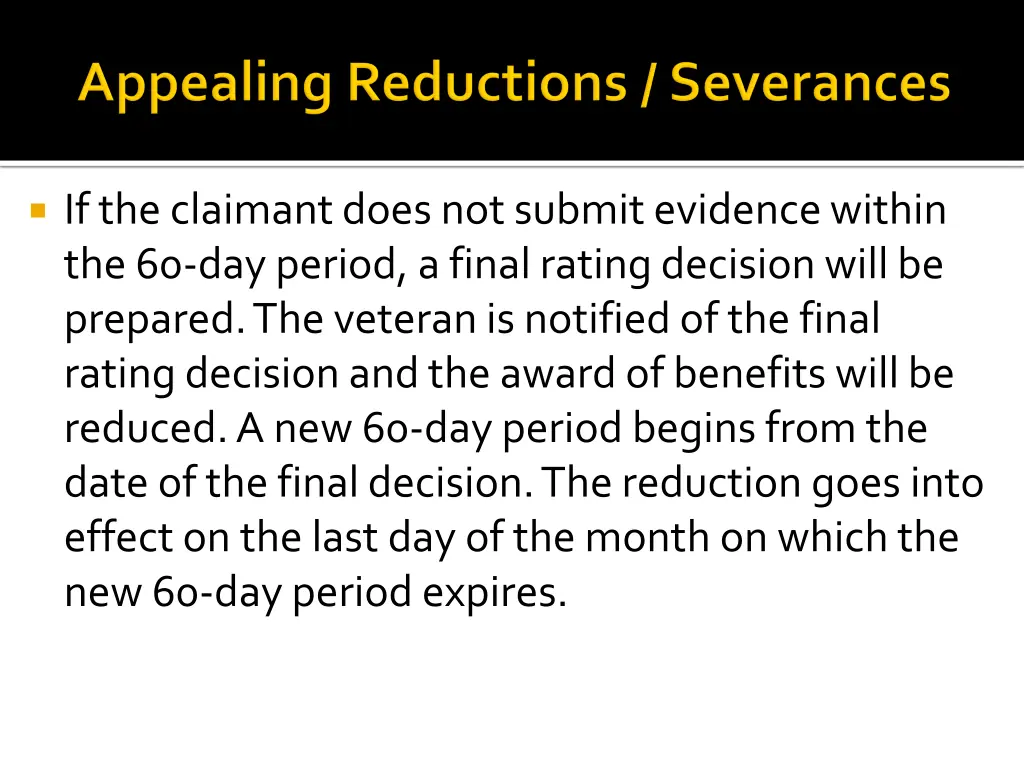 if the claimant does not submit evidence within