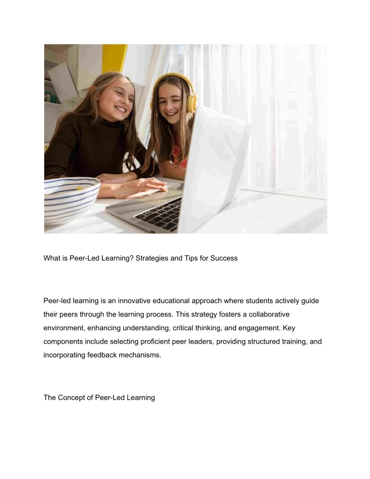 what is peer led learning strategies and tips