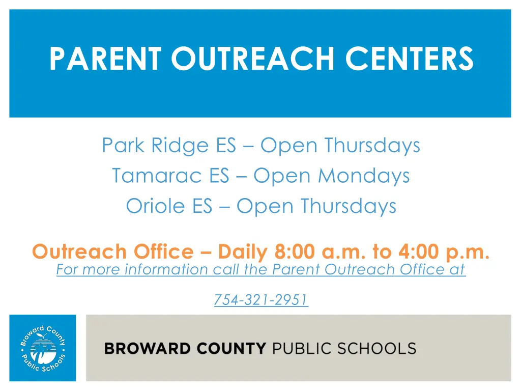 parent outreach centers