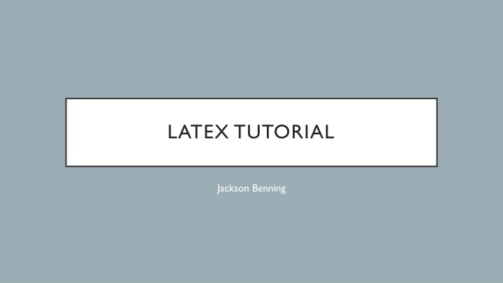 latex tutorial