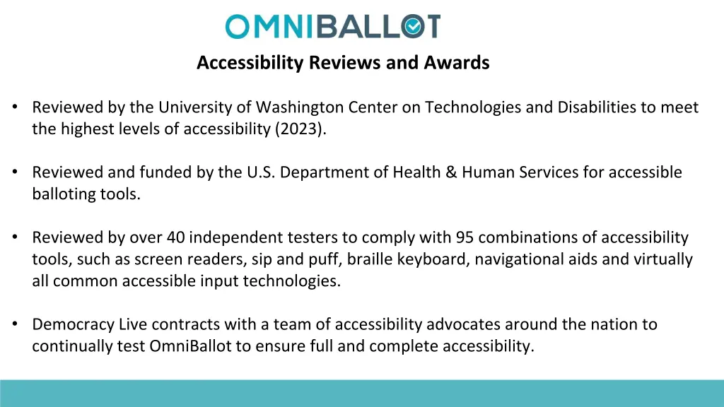 accessibility reviews and awards