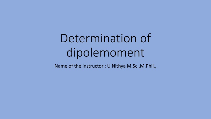 determination of dipolemoment