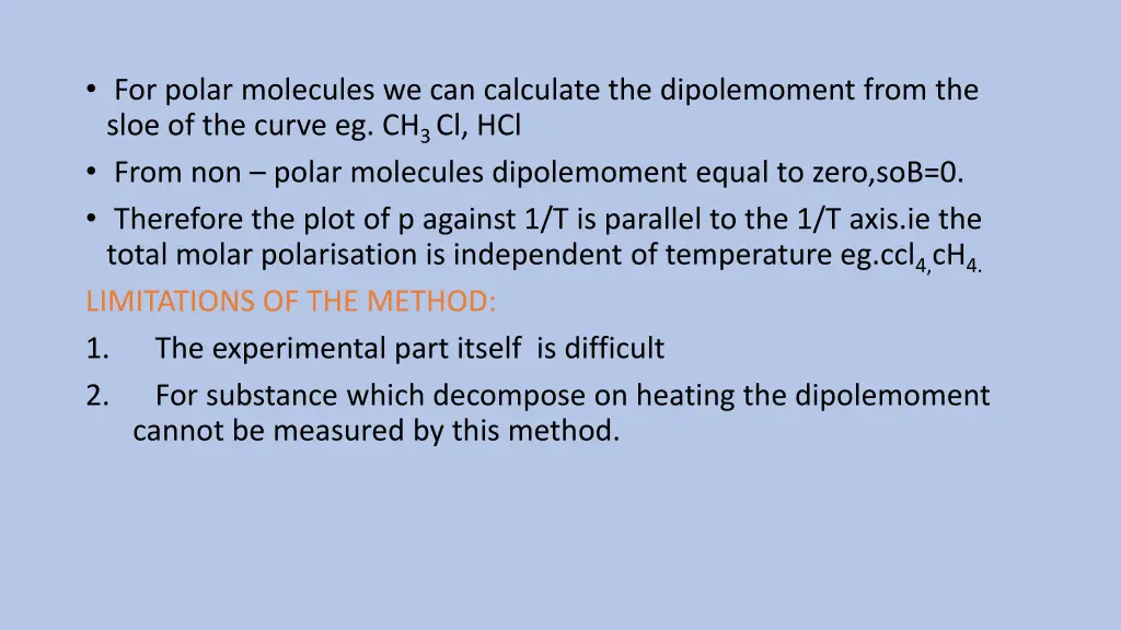 for polar molecules we can calculate