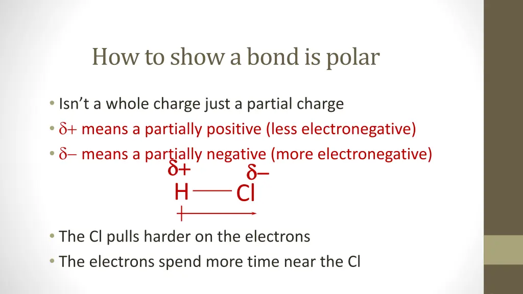 how to show a bond is polar