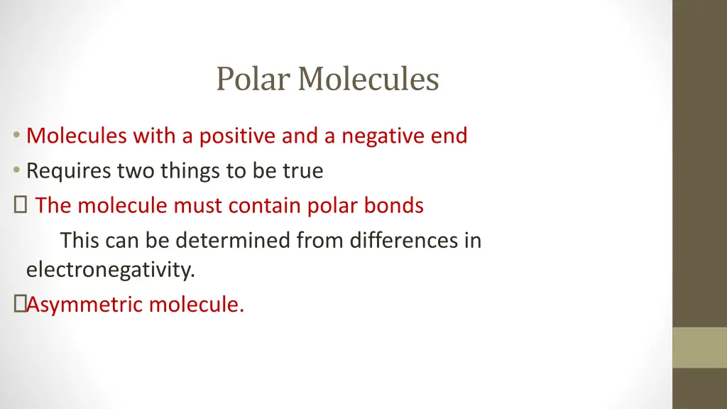 polar molecules