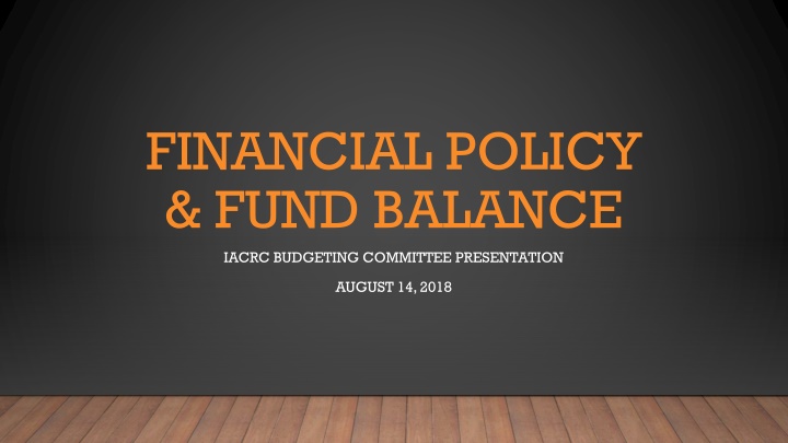 financial policy fund balance