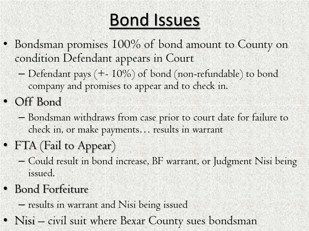 bond issues