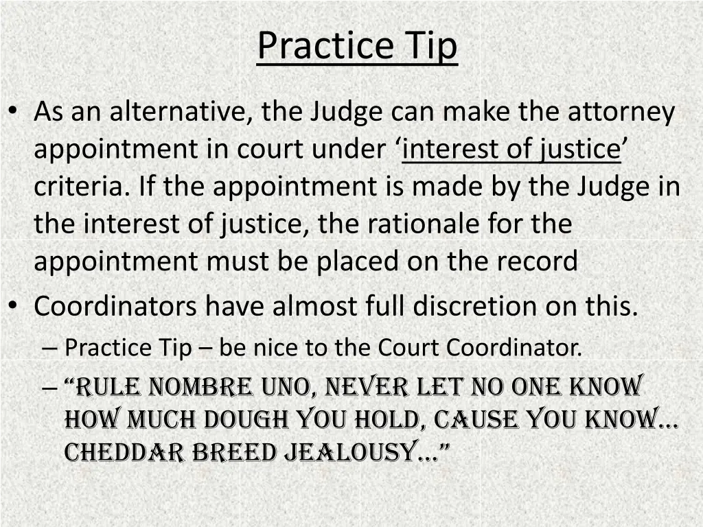 practice tip