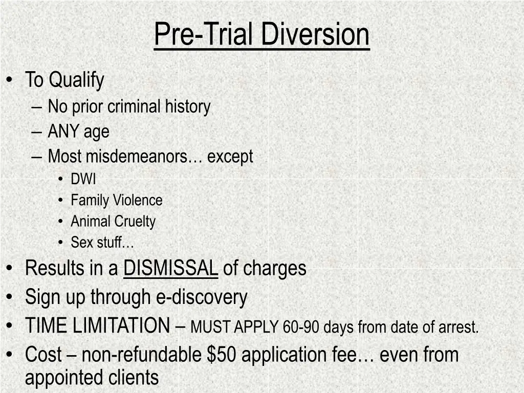 pre trial diversion