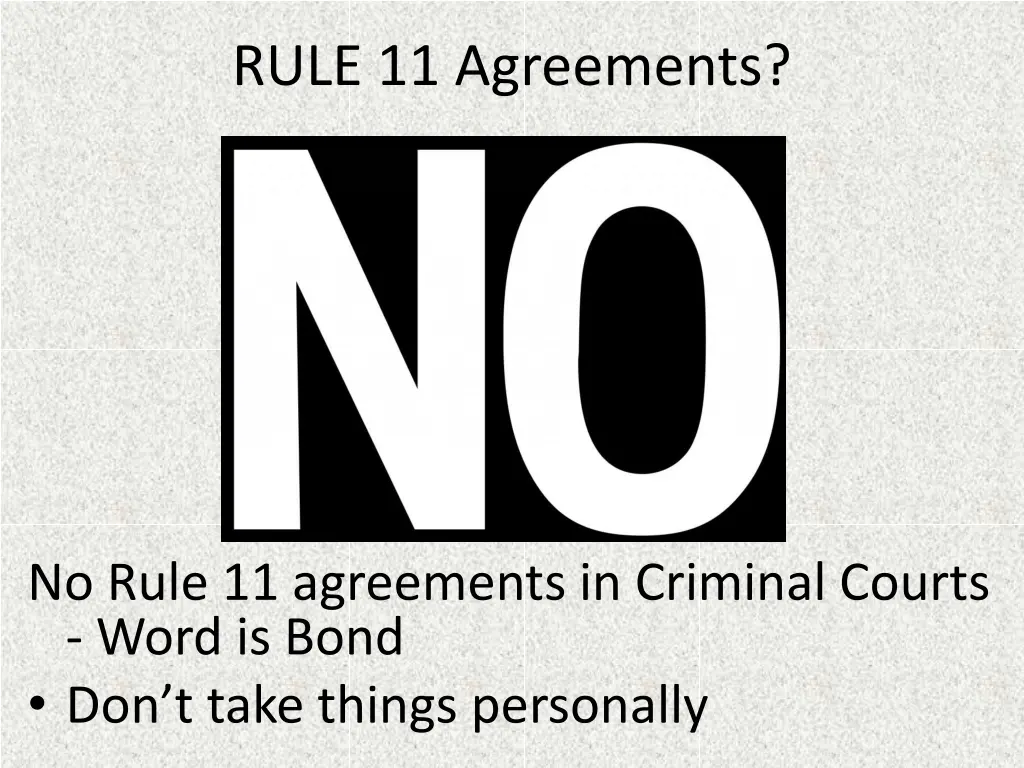 rule 11 agreements