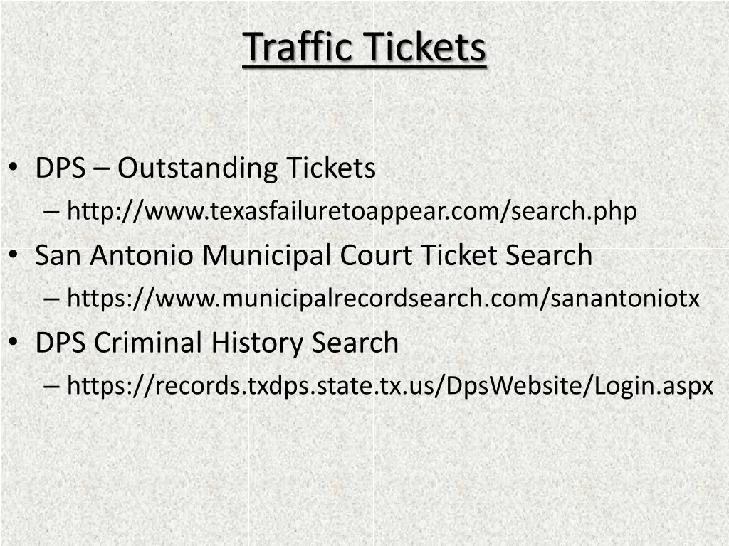 traffic tickets