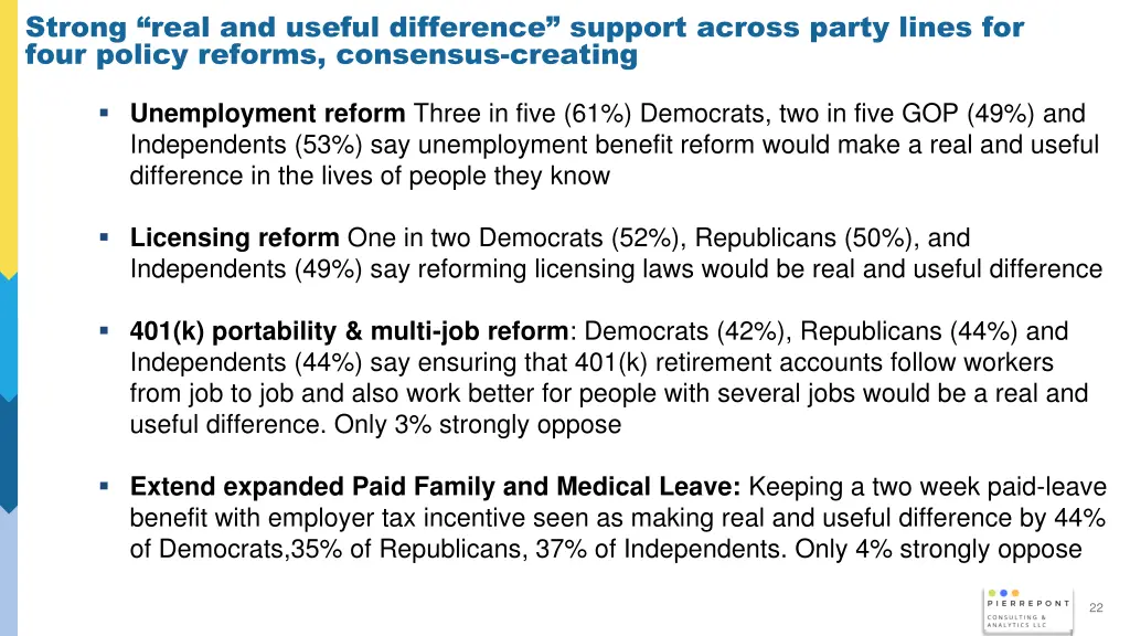 strong real and useful difference support across