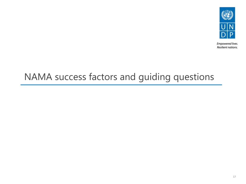 nama success factors and guiding questions